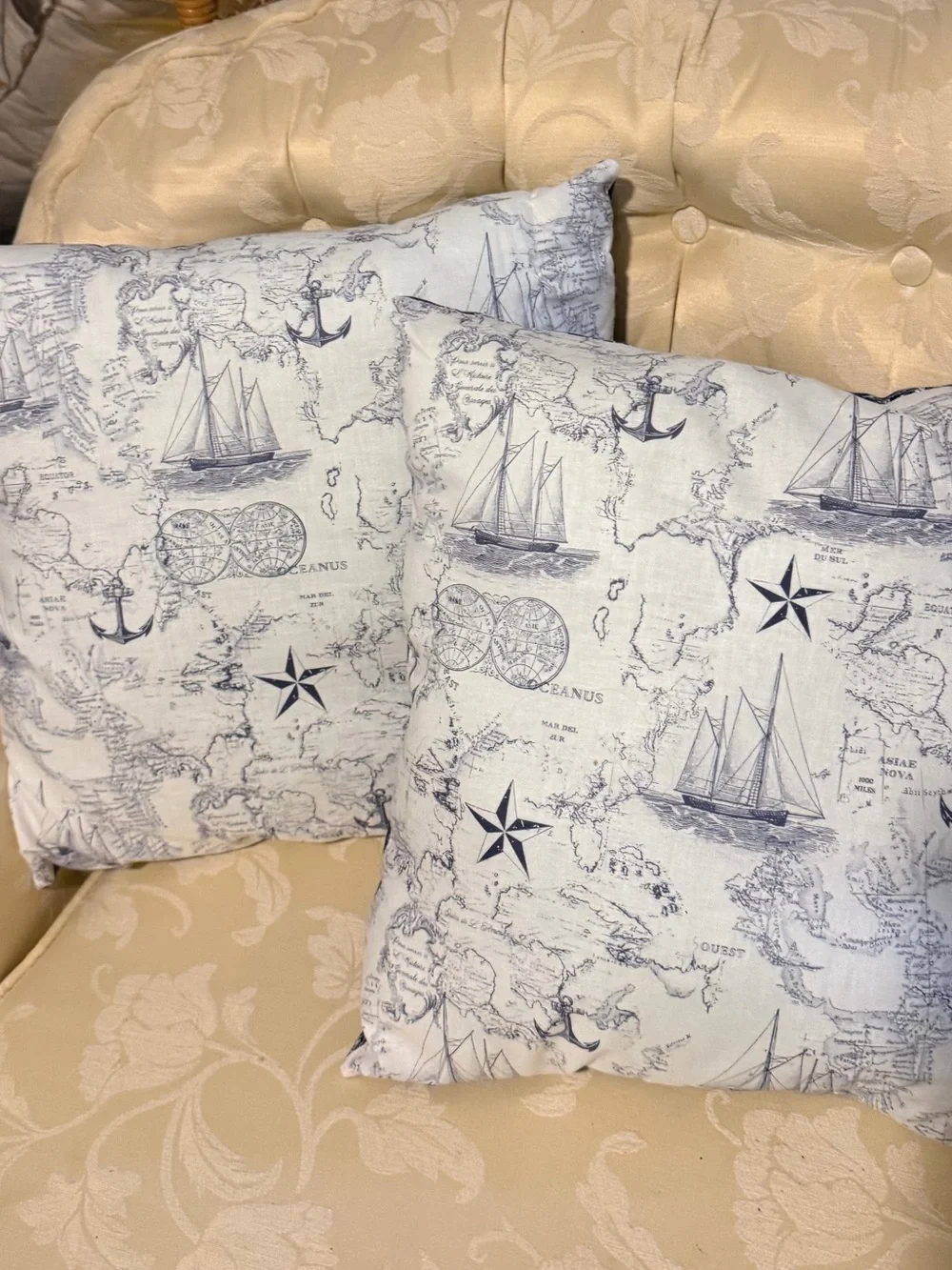 PAIR OF 16” Nautical Accent Pillows